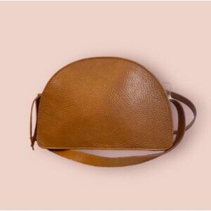 MADEWELL The Simple Half-Moon Crossbody Bag Brown Leather